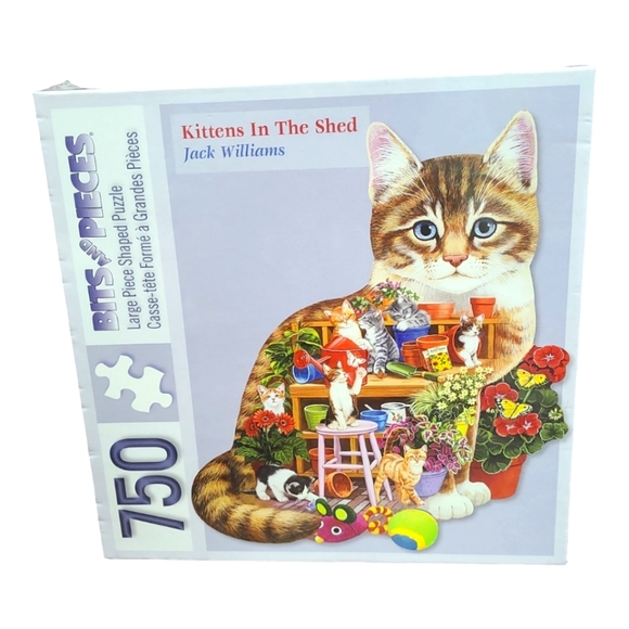 NEW BITS & PIECES Large Piece Shaped KITTENS N THE SHED Jack Williams 750-piece - Picture 2 of 5